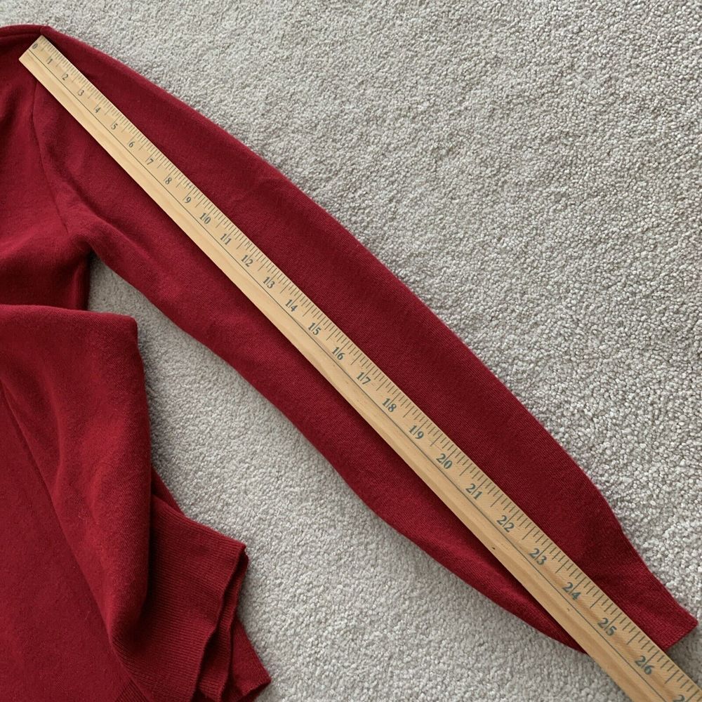 Garan Embroidered Sweater Pullover V Neck Tiger Logo L Red Made in USA Acrylic - Picture 7 of 8